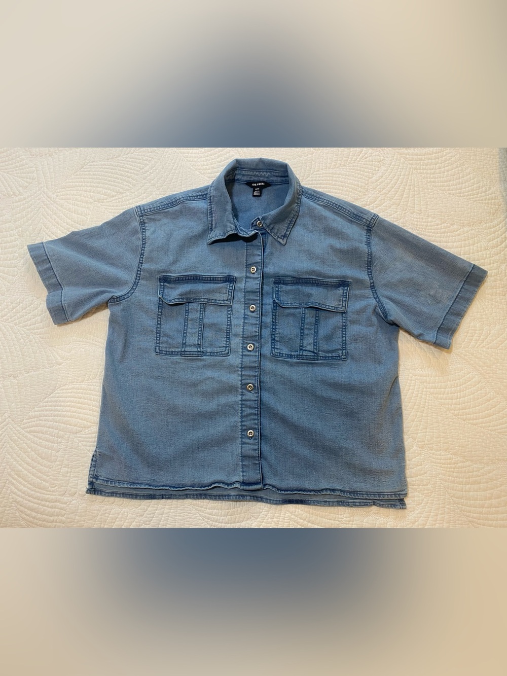 Joe Fresh Denim Shirt in Light Blue with Chest Pockets